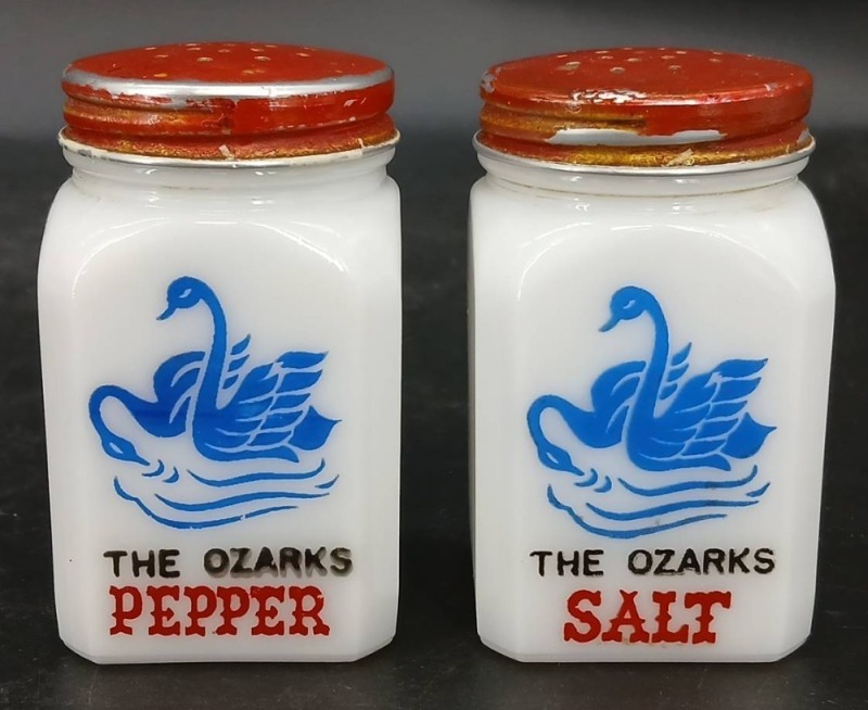 McKee Milk Glass Souvenir Salt and Pepper Shakers