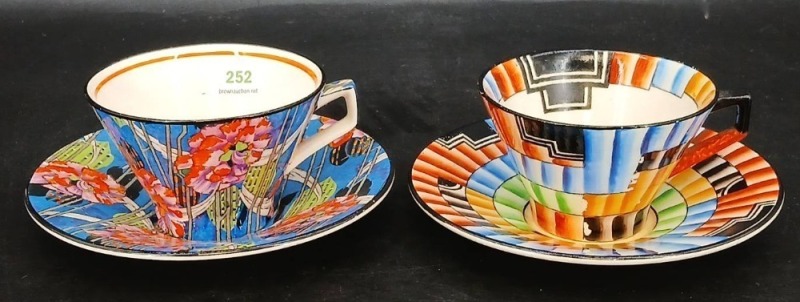 (2) Royal Winton Art Deco Cup and Saucer Sets