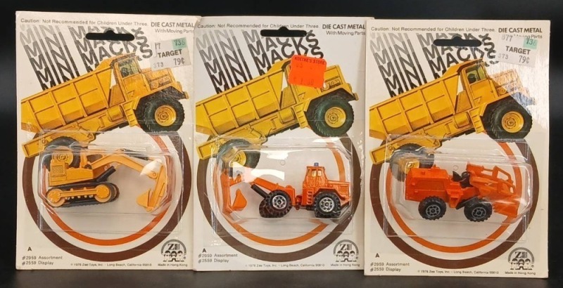 (3) Zee Toys Mini Macks Die-Cast Vehicles
