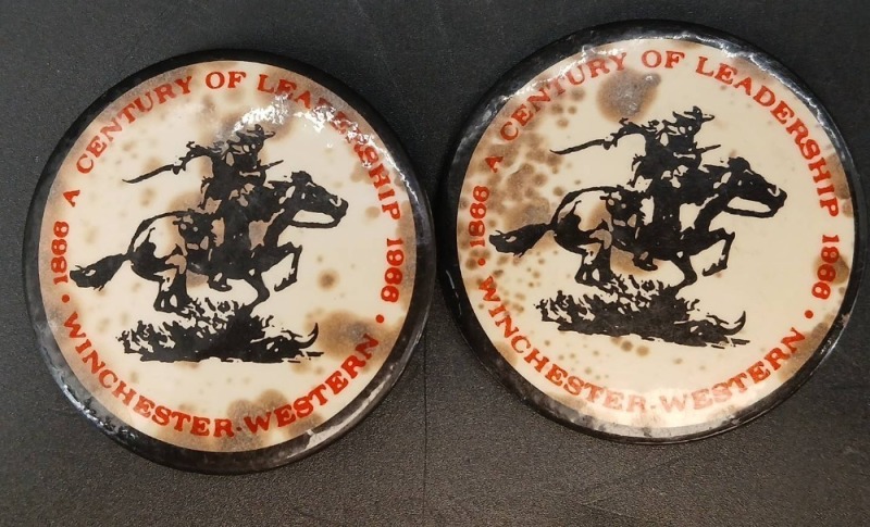 (2) Winchester Western 1966 Centennial Pins
