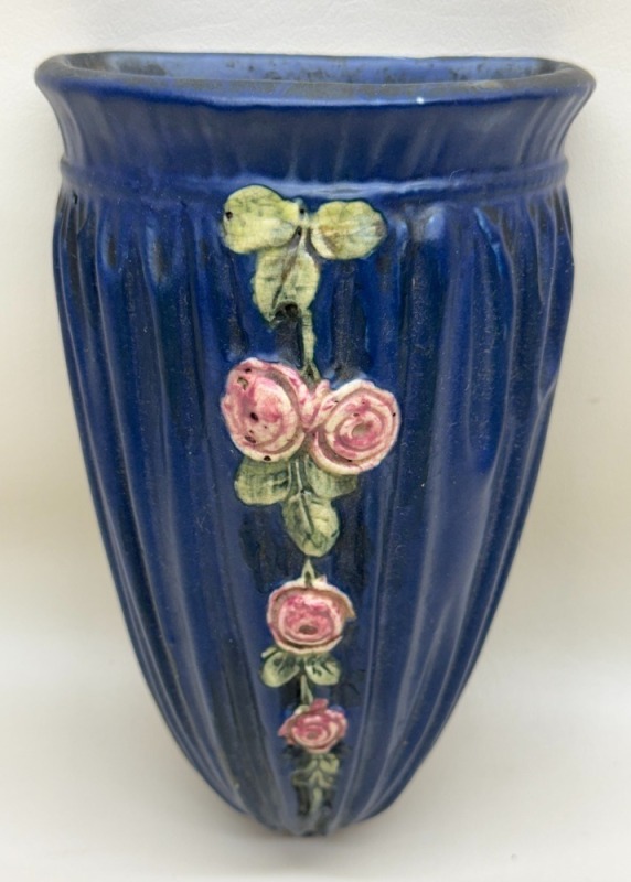 Weller Pottery Blue Drapery Wall Pocket