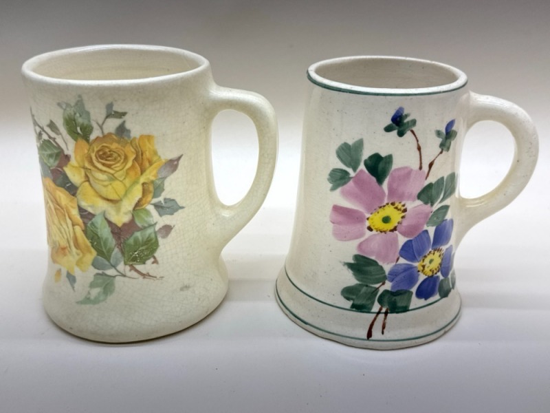 (2) Roseville Creamware Mugs