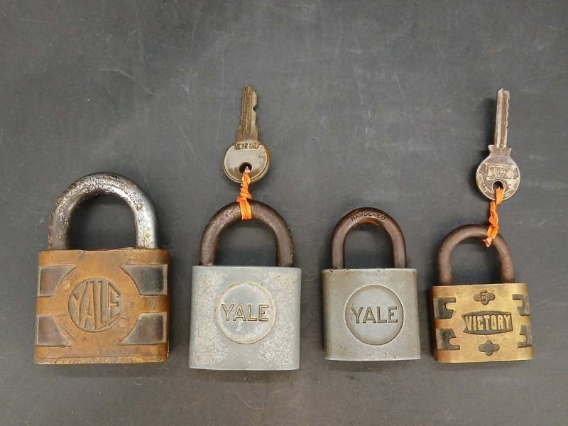 Yale and Victory Brass Padlocks with Keys