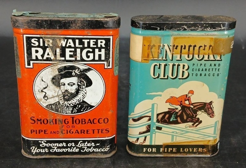 Sir Walter Raleigh & Kentucky Club Pocket Tobacco Tins