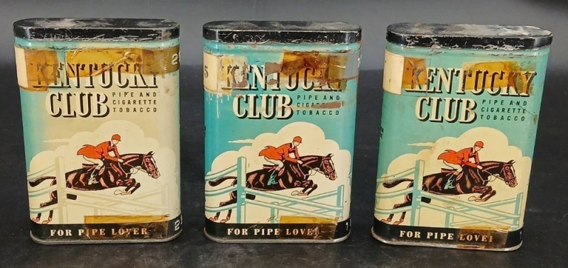(3) Kentucky Club Tobacco Pocket Tins