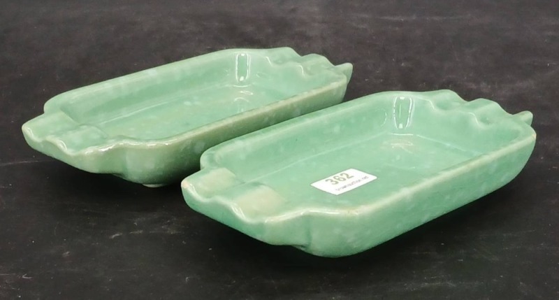 (2) Roseville Pottery Hyde Park Ashtrays