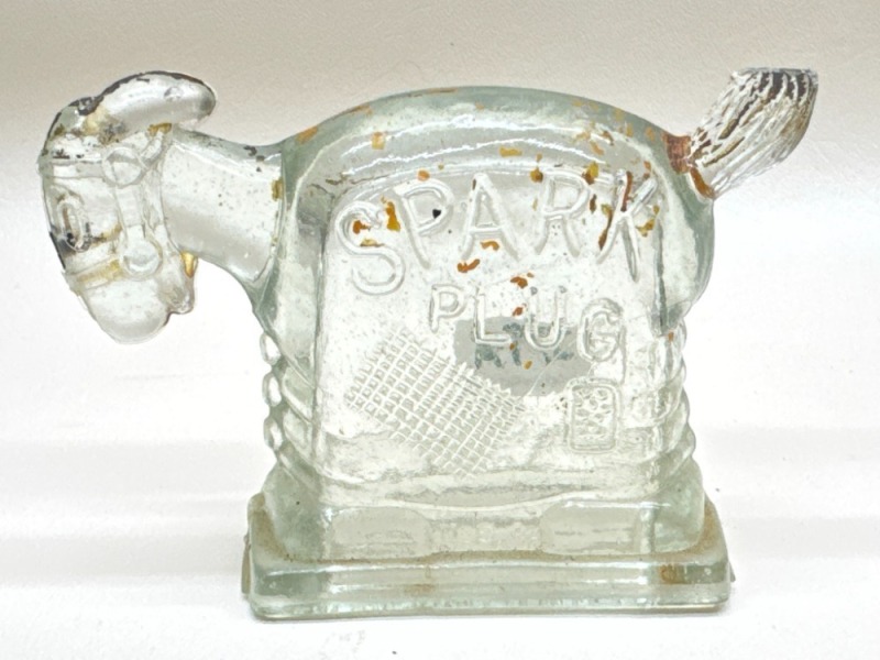 1923 Spark Plug Glass Candy Container