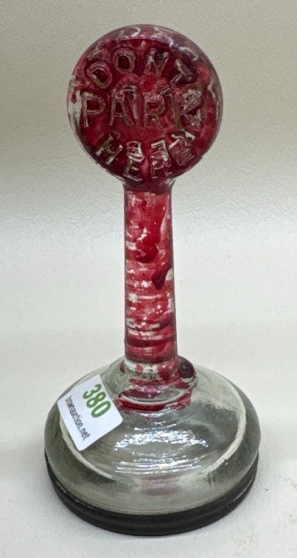 Glass "Don't Park Here" Candy Container