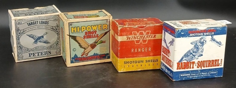 (4) Vintage Shotgun Shell Boxes