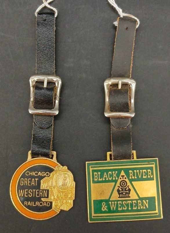 (2) Railroad Watch Fobs