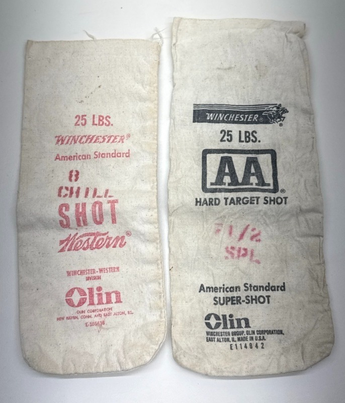 (2) Winchester 25 lb Shot Cloth Bags
