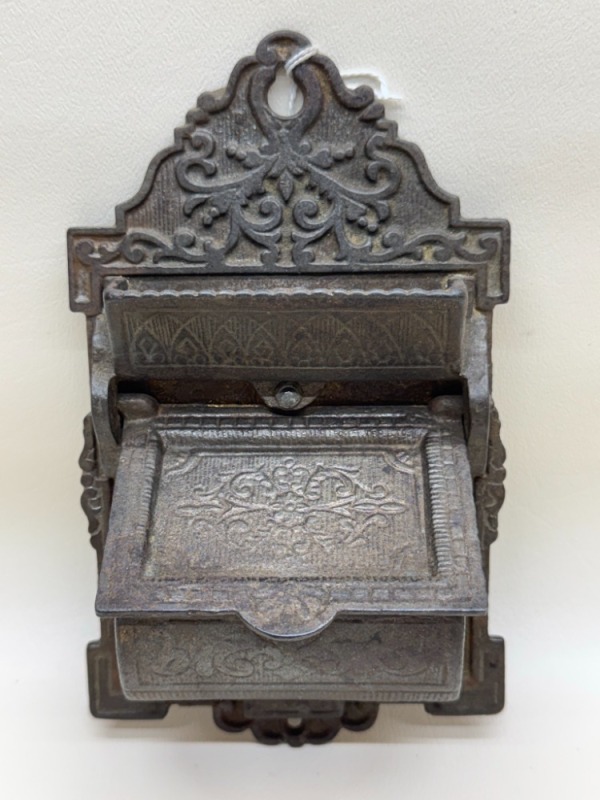 Ornate Cast Iron Wall Mount Match Holder