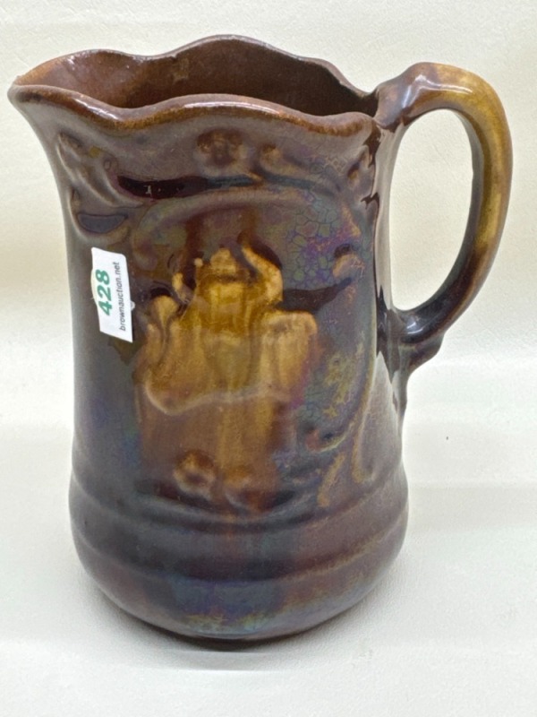 Brown Glazed Pottery Pitcher