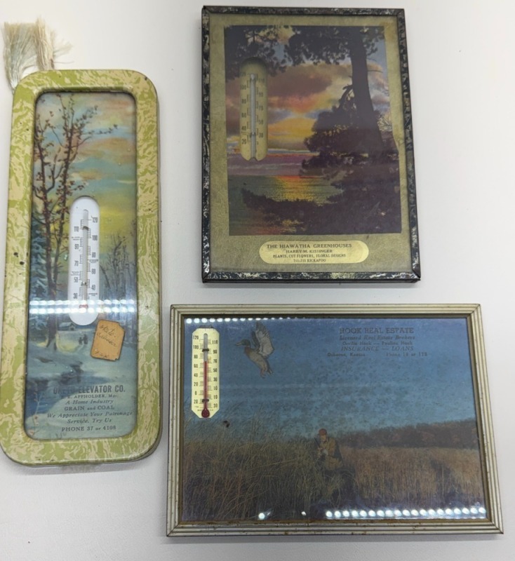 (3) Vintage Advertising Thermometers