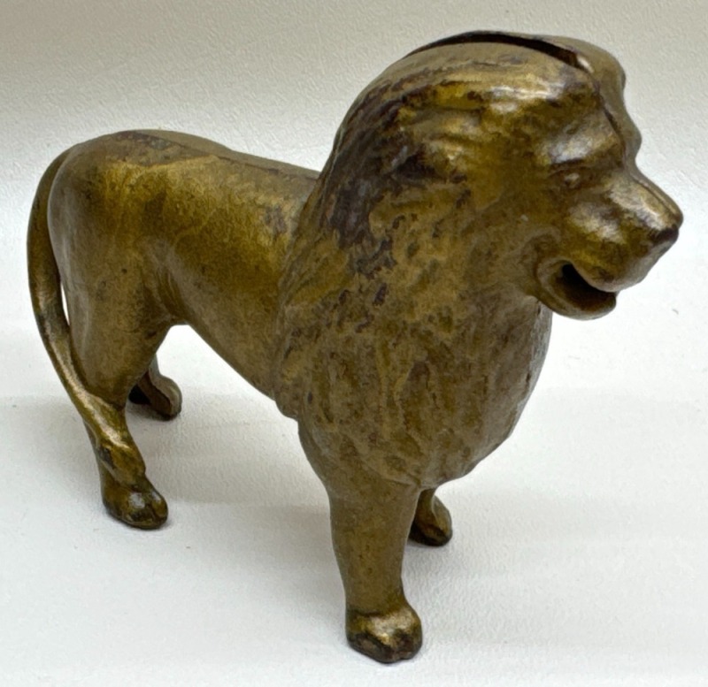 Cast Iron Lion Figural Bank