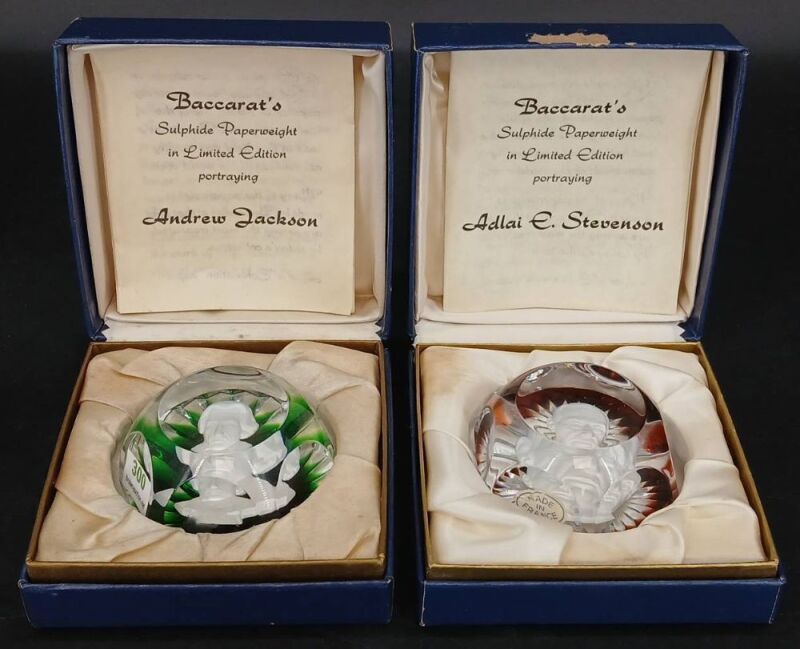(2) Baccarat Sulphide Paperweights