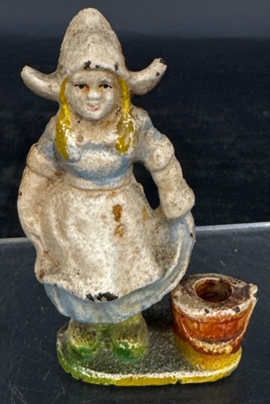 Cast Iron Dutch Girl Figural Holder