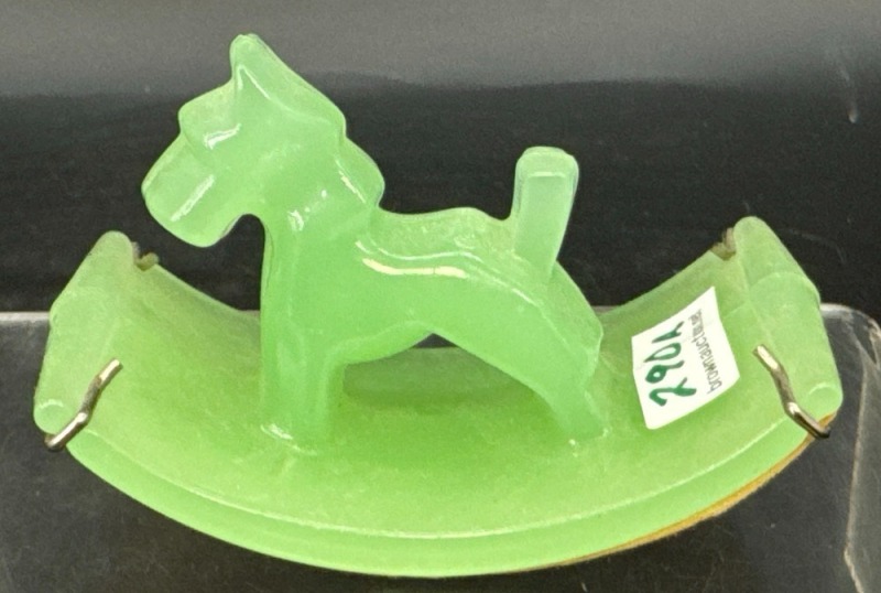 Jadite Glass Rocking Horse Ink Blotter