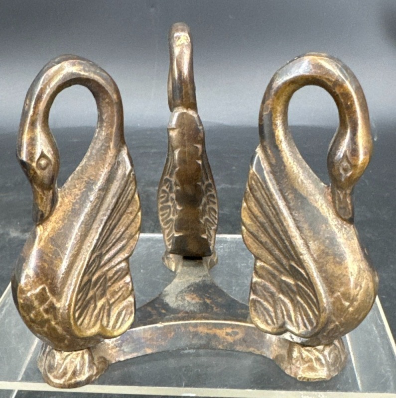Bronze Swan Display Stand for Spherical Objects