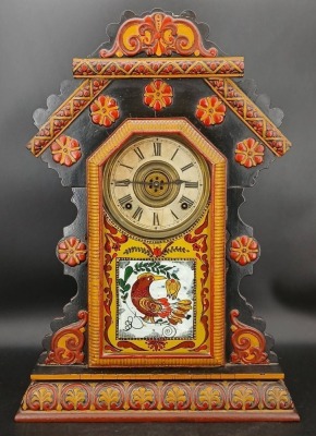 E. Ingraham Co. Painted Mantel Clock