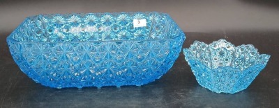 (2) EAPG Daisy & Button Blue Bowls