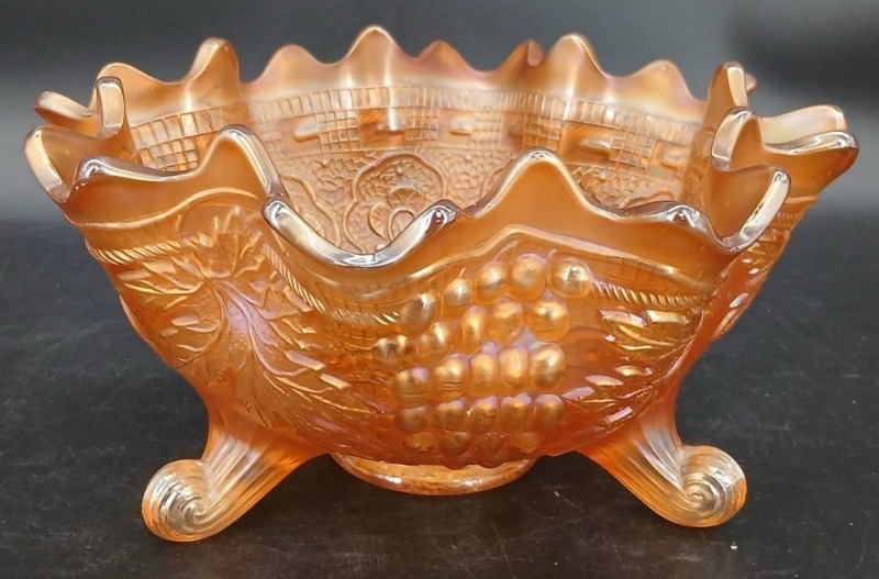Fenton Carnival Glass Fruit Bowl, Marigold