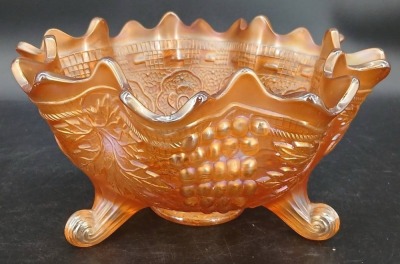Fenton Carnival Glass Fruit Bowl, Marigold