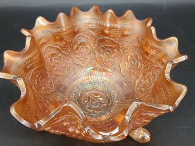 Fenton Carnival Glass Fruit Bowl, Marigold - 2