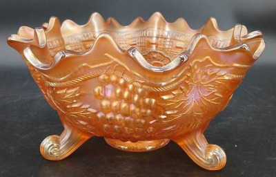 Fenton Carnival Glass Fruit Bowl, Marigold - 4