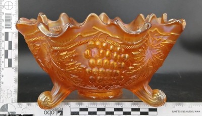 Fenton Carnival Glass Fruit Bowl, Marigold - 6
