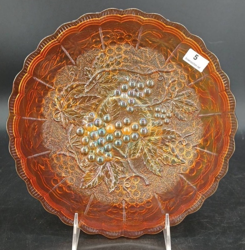 Imperial Carnival Glass Grapes Plate