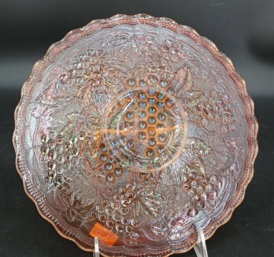 Imperial Carnival Glass Grapes Plate - 3