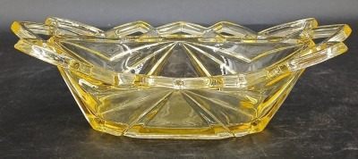 EAPG Pyramid Yellow Oval Bowl - 4