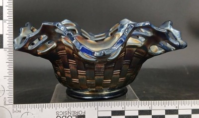 (2) Fenton Cobalt Blue Carnival Glass Bowls - 6