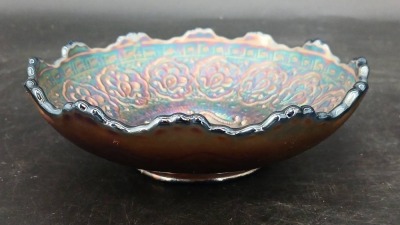 (2) Fenton Cobalt Blue Carnival Glass Bowls - 9