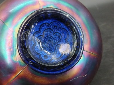 (2) Fenton Cobalt Blue Carnival Glass Bowls - 10
