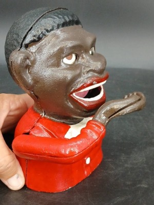 J&E Stevens Cast Iron Mechanical Bank - 4