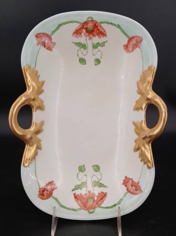 TK Czechoslovakia Hand-Painted Poppy Bowl