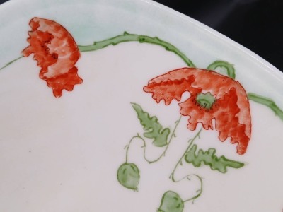 TK Czechoslovakia Hand-Painted Poppy Bowl - 9