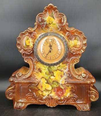 Floral Ceramic Mantel Clock