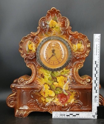 Floral Ceramic Mantel Clock - 9