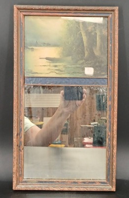 Framed Mirror with Landscape Print