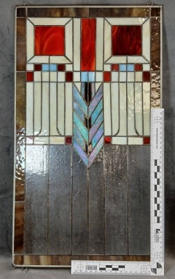 (2) Art Deco Stained Glass Window Panels - 4