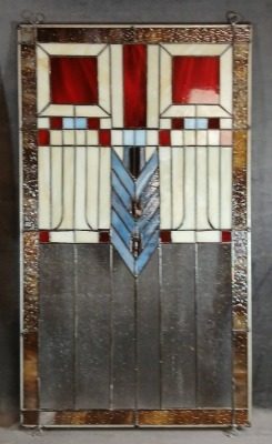 (2) Art Deco Stained Glass Window Panels - 7