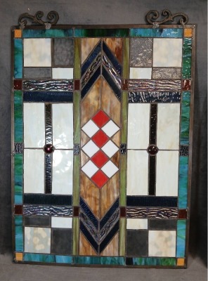 (2) Leaded Stained Glass Window Panels - 3