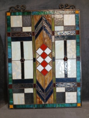 (2) Leaded Stained Glass Window Panels - 6