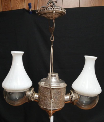 Victorian Double Arm Hanging Kerosene Lamp