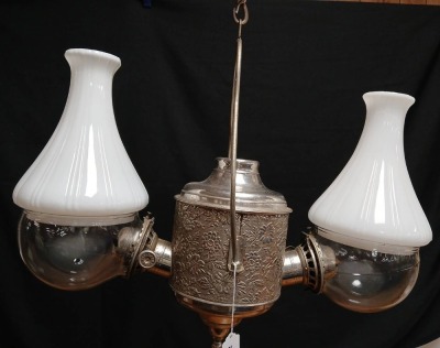 Victorian Double Arm Hanging Kerosene Lamp - 2
