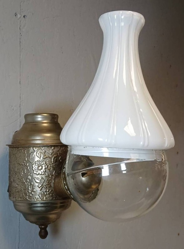 Angle Lamp Co. Wall-Mount Embossed Oil Lamp