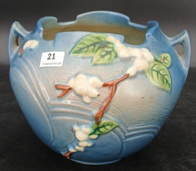 Roseville Pottery Snowberry 1RB-5" Rose Bowl